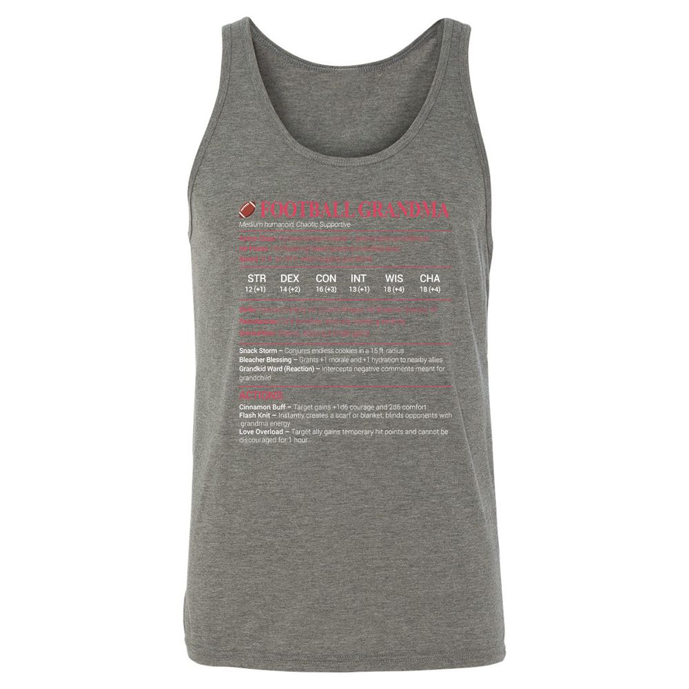 Football Grandma Unisex Jersey Tank - Grey Triblend - 8