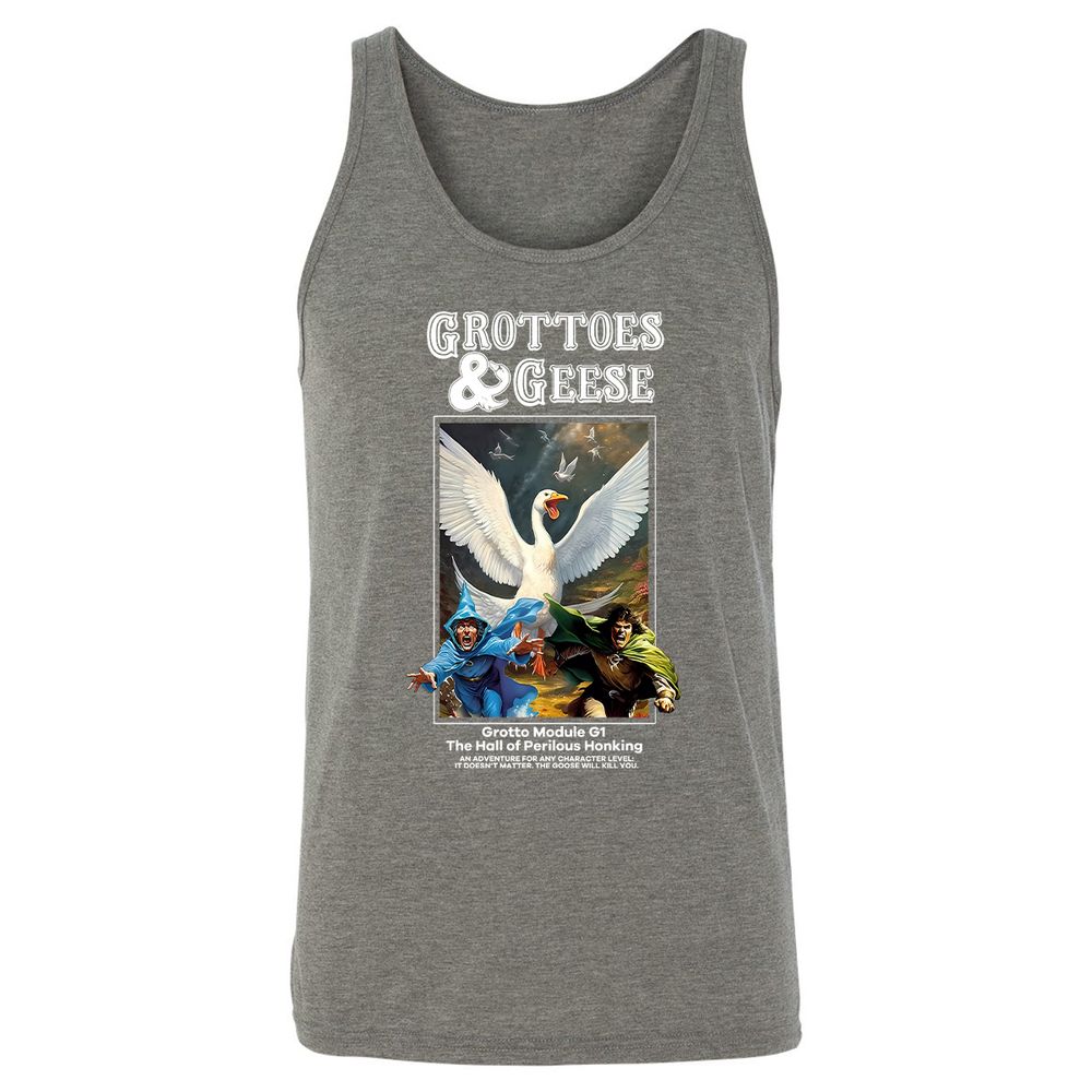 Grottoes & Geese Unisex Jersey Tank - Grey Triblend - 8