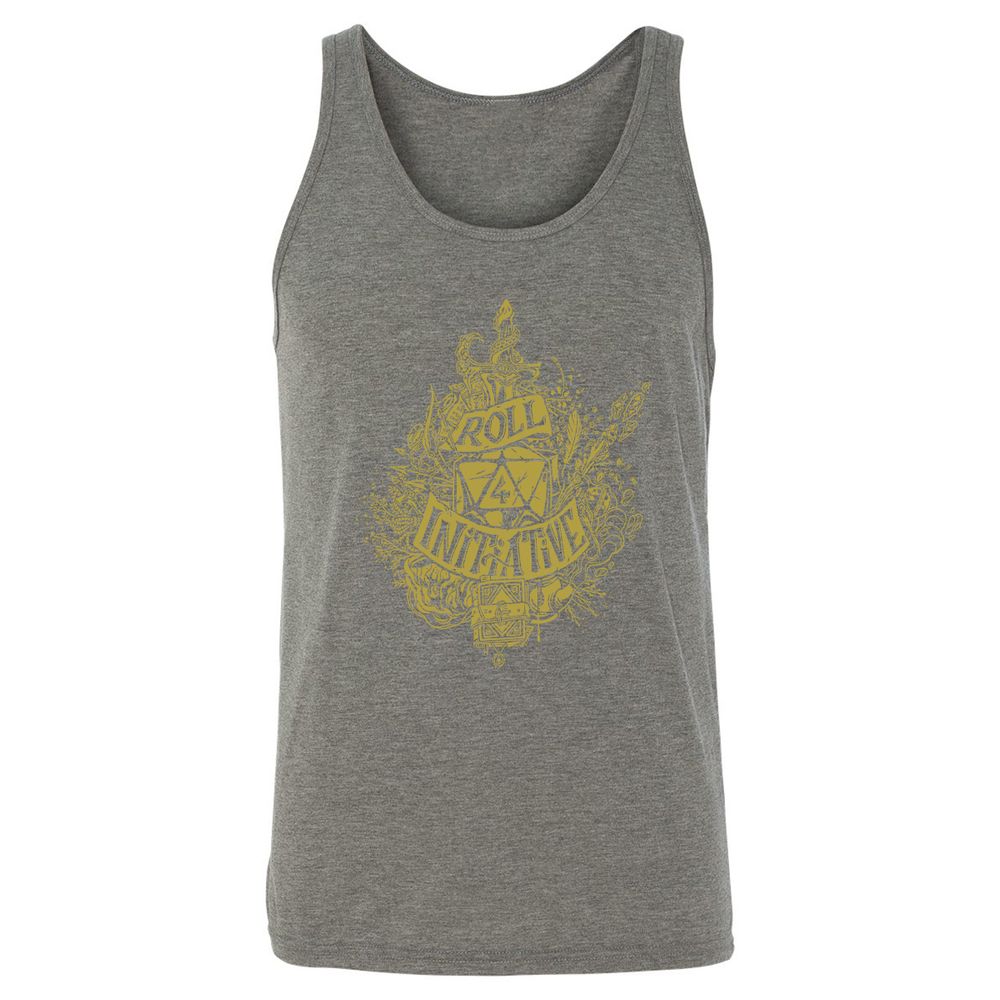 Roll Initiative Unisex Jersey Tank - Grey Triblend - 8