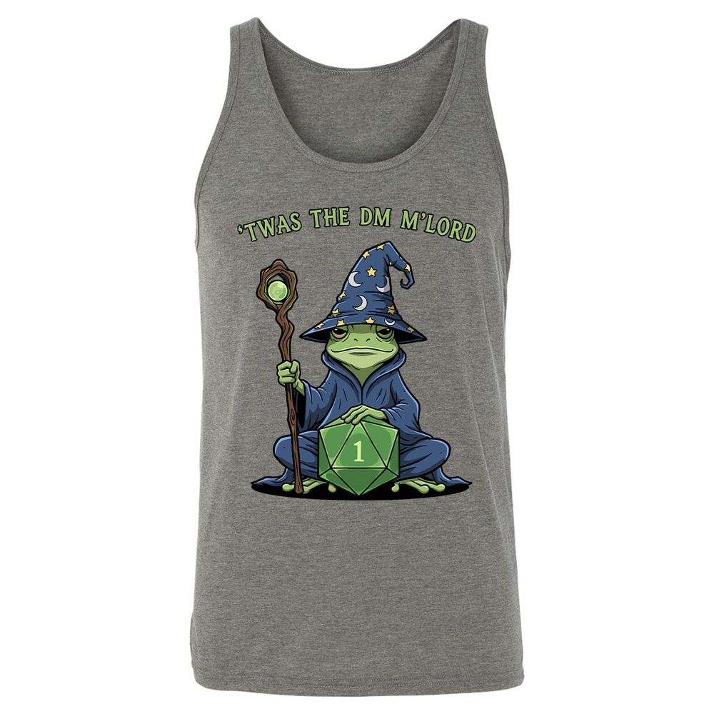 Twas the DM M’lord Unisex Jersey Tank - Grey Triblend - 8