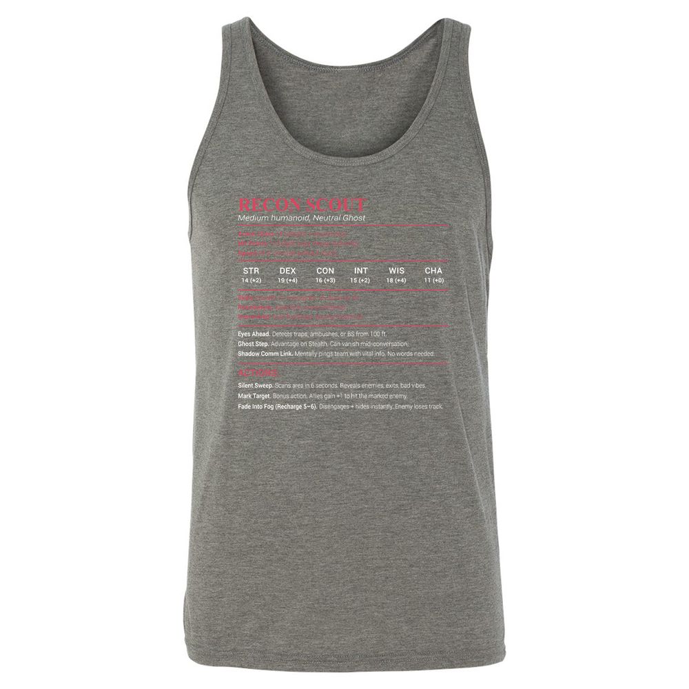Recon Scout Unisex Jersey Tank - Grey Triblend - 8