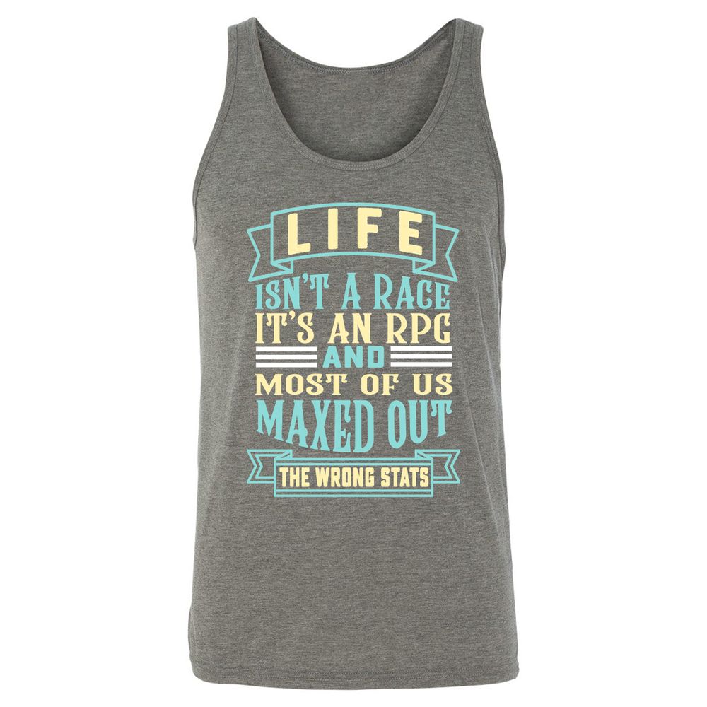 Life Is A RPG Unisex Jersey Tank - Grey Triblend - 8