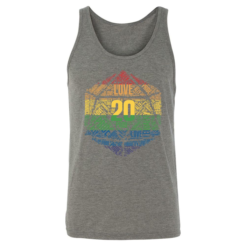 D20 Pride Unisex Jersey Tank - Grey Triblend - 8