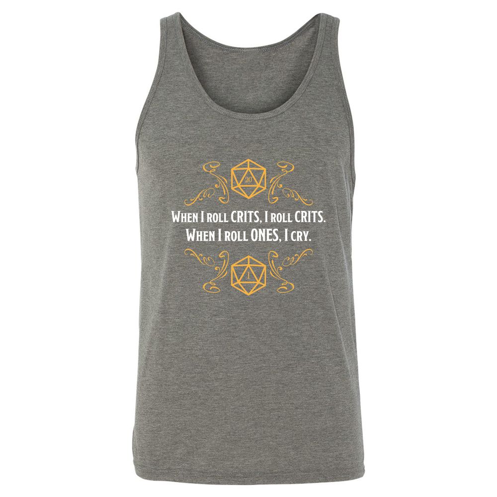 When I Roll Crits Unisex Jersey Tank - Grey Triblend - 8