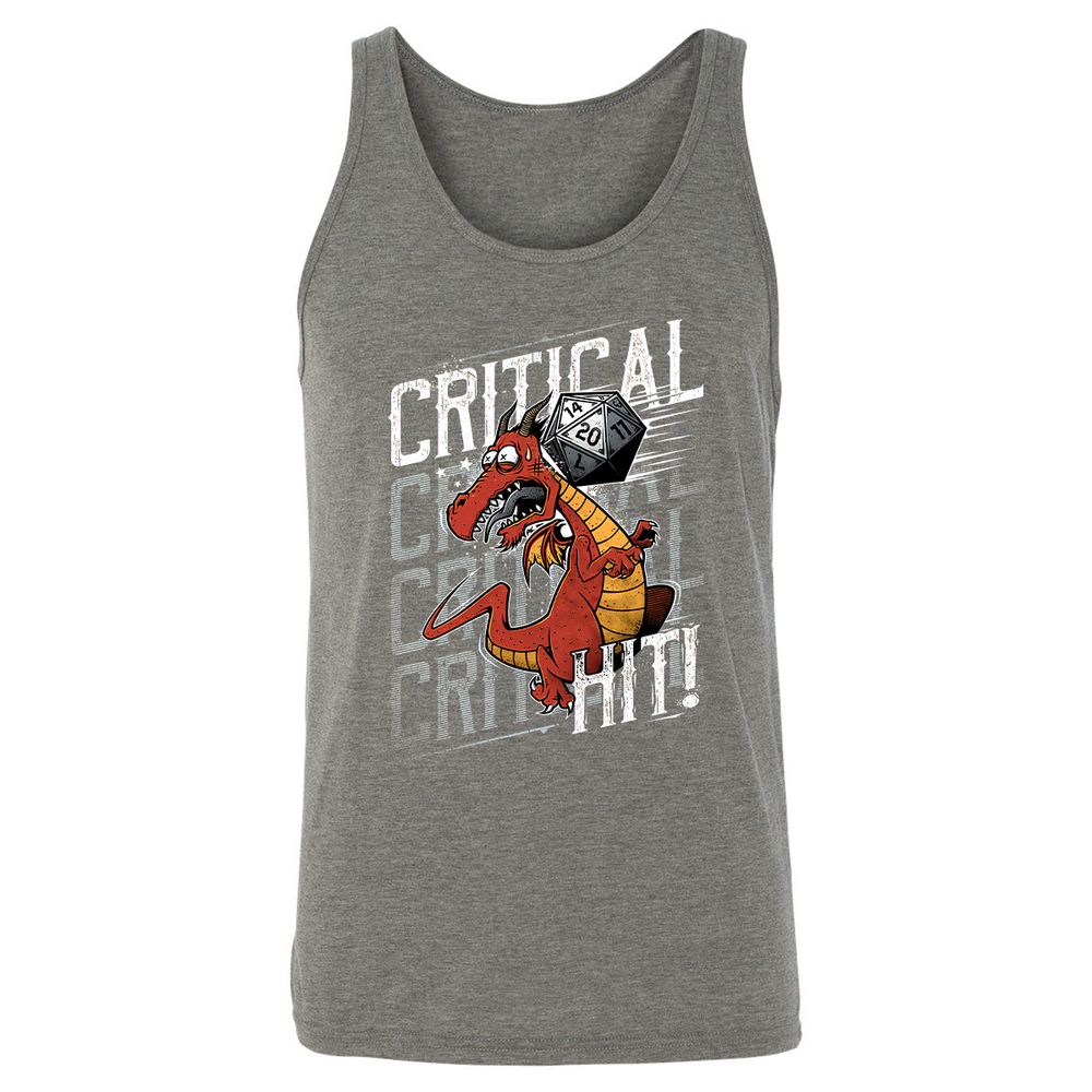 Funny Dragon Critical Hit Unisex Jersey Tank - Grey Triblend - 8