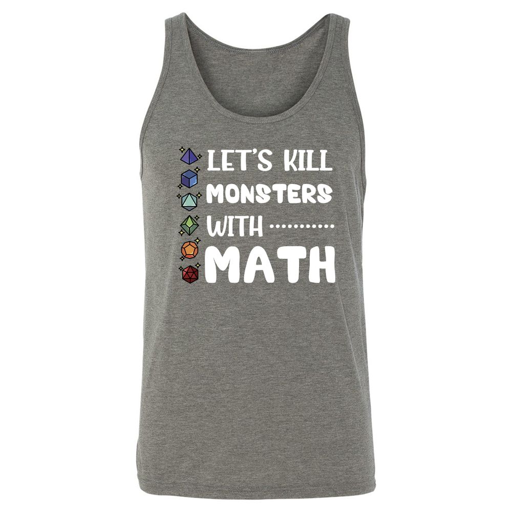 Let's Kill Monsters With Math Unisex Jersey Tank - Grey Triblend - 8