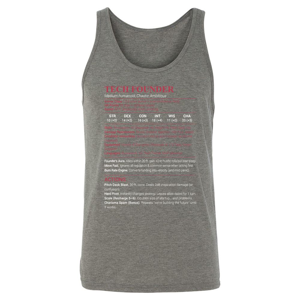 Tech Founder Unisex Jersey Tank - Grey Triblend - 8