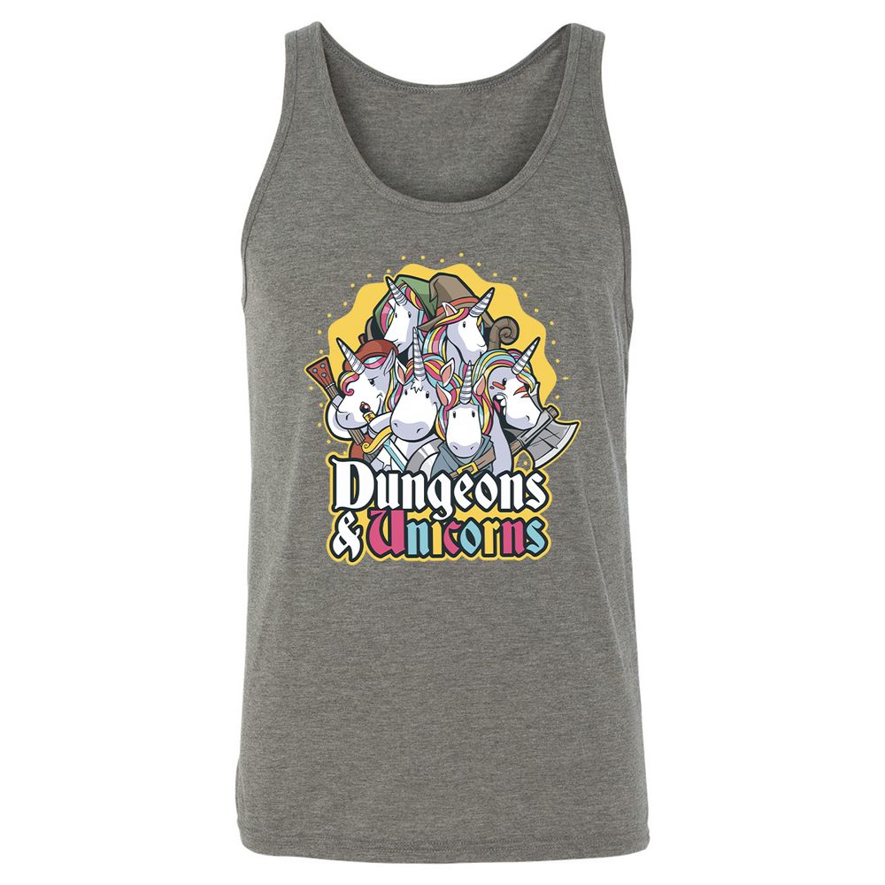 Dungeons And Unicorns Unisex Jersey Tank - Grey Triblend - 8