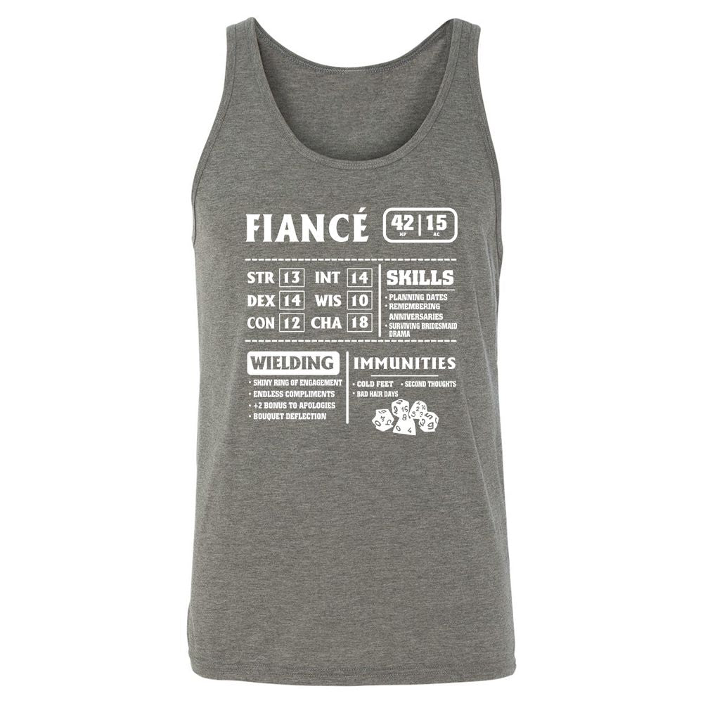 Fiance Stats Unisex Jersey Tank - Grey Triblend - 8
