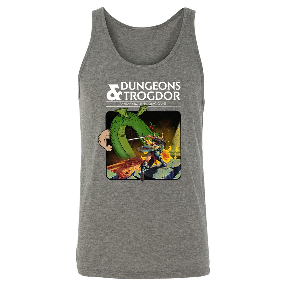 Trogdor Unisex Jersey Tank - Grey Triblend - 8
