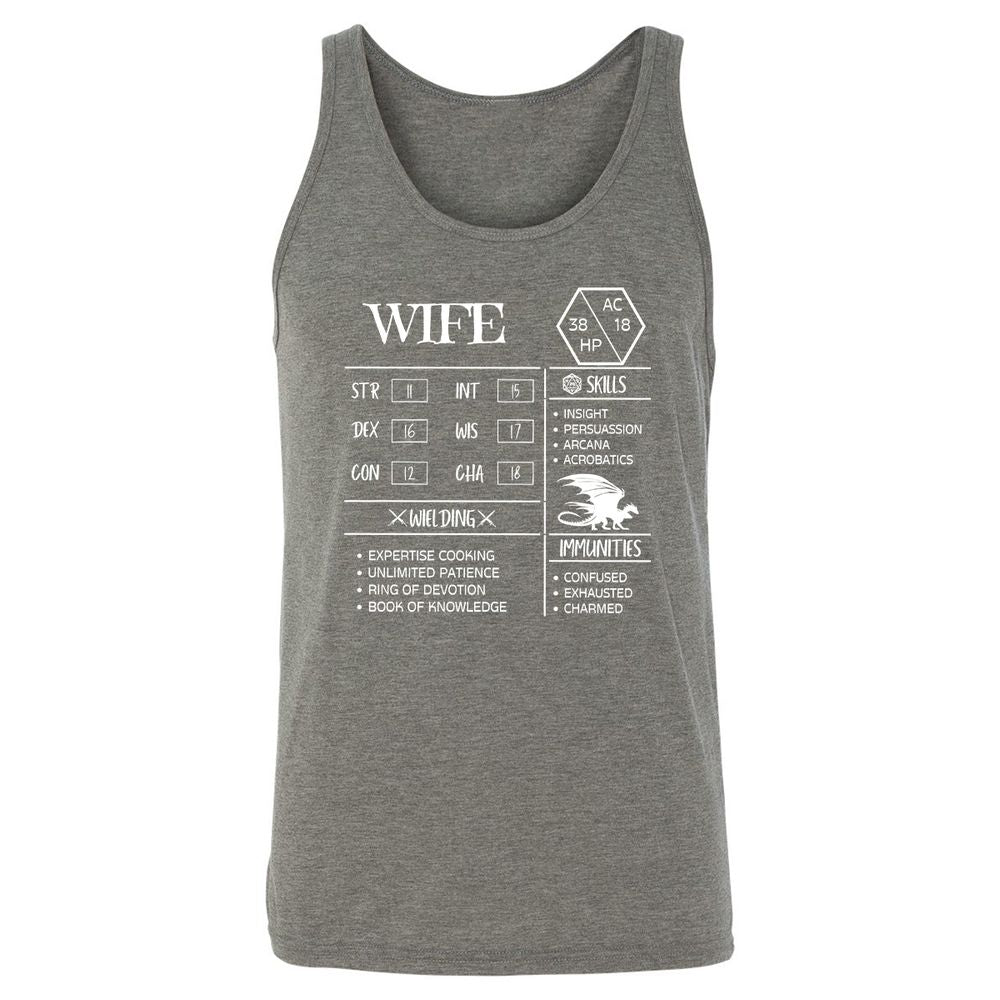 Wife Stats 2 Unisex Jersey Tank - Grey Triblend - 8