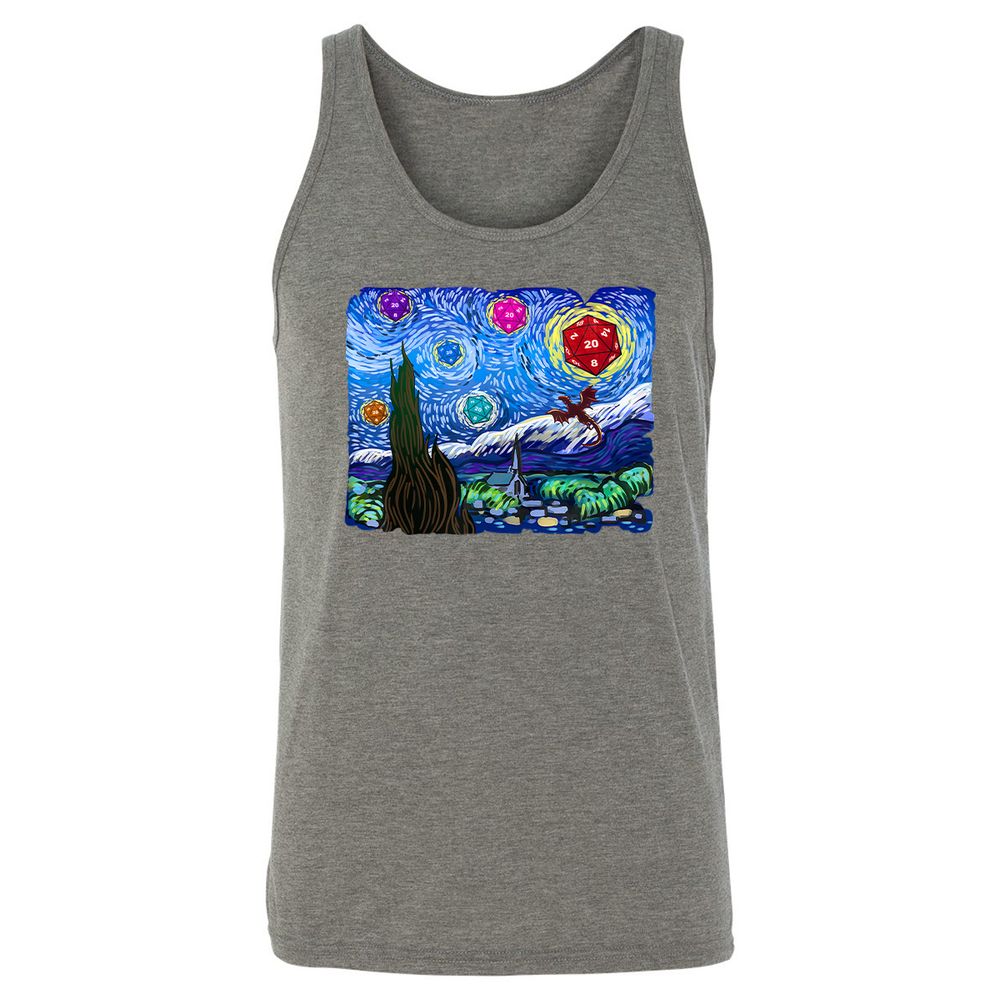 Dragon Starry Night Unisex Jersey Tank - Grey Triblend - 8