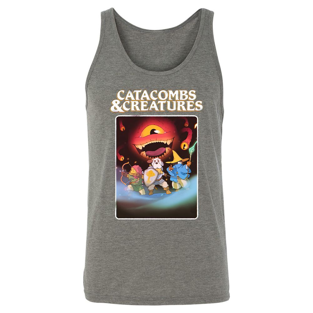 Catacombs & Creatures Unisex Jersey Tank - Grey Triblend - 8