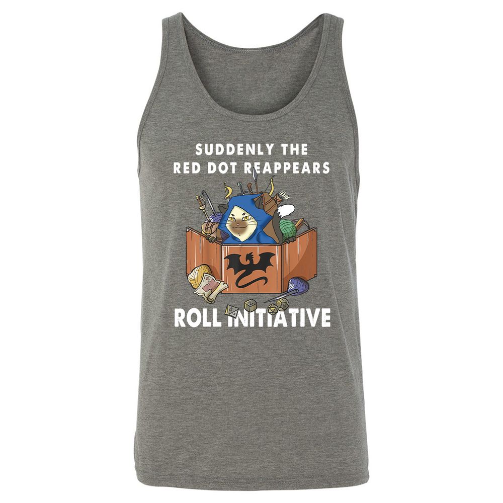 Suddenly The Red Dot Reappears Roll Initiative Unisex Jersey Tank - Grey Triblend - 8