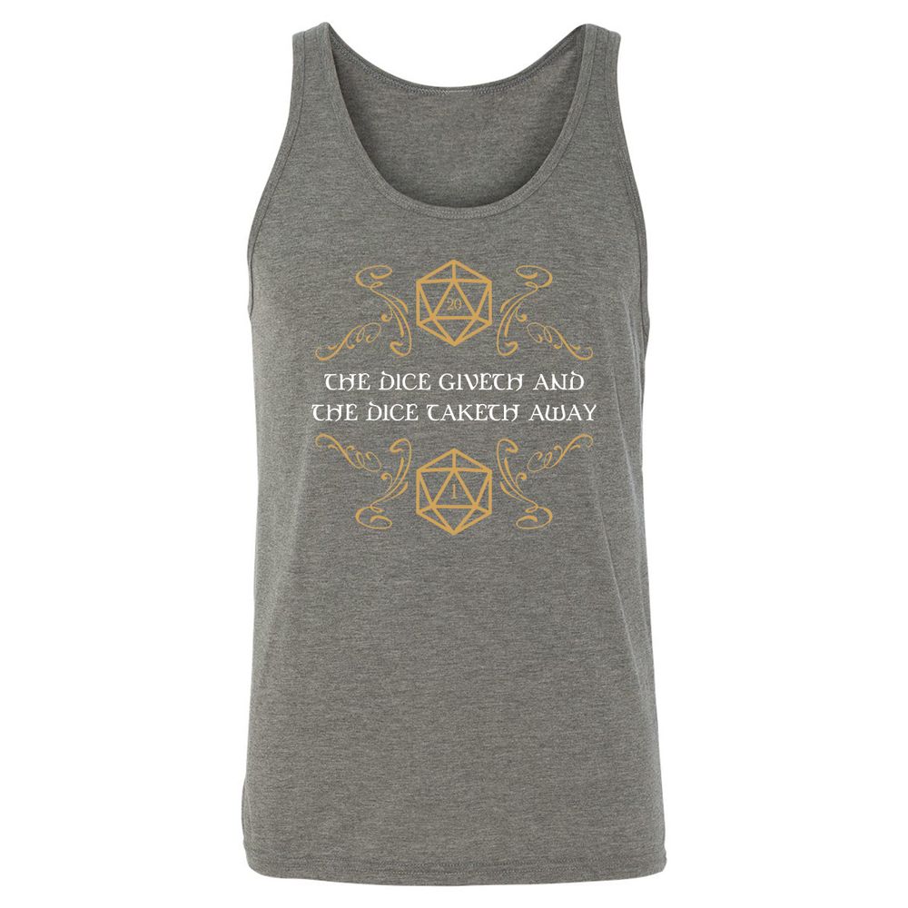 The Dice Giveth and Taketh Away Natural 20 and Critical Fail Unisex Jersey Tank - Grey Triblend - 8