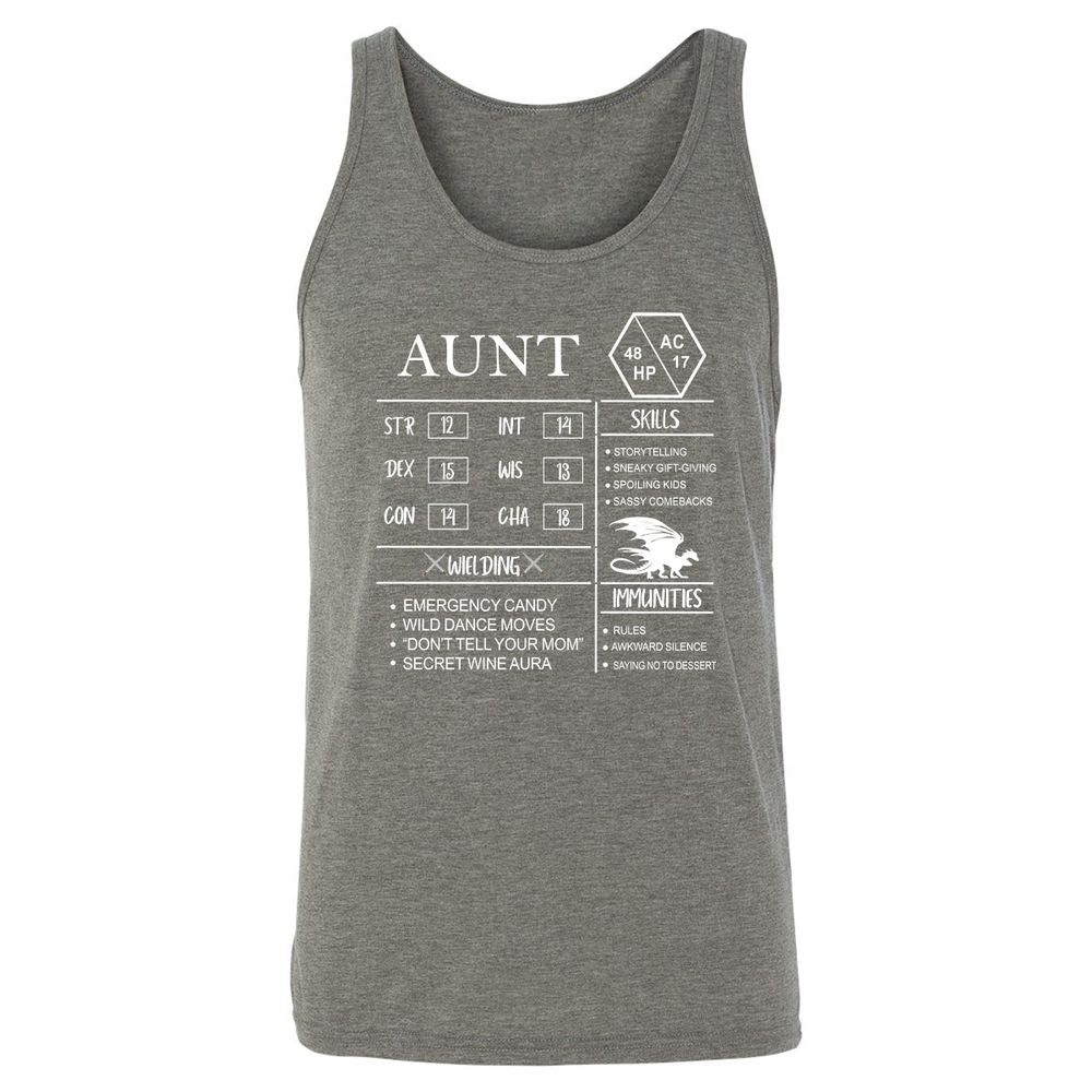 Aunt Stats Unisex Jersey Tank - Grey Triblend - 8
