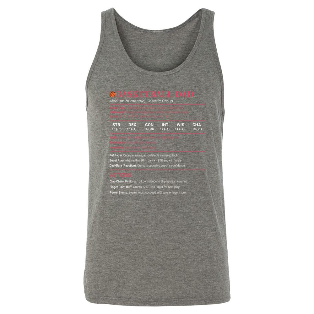 Basketball Dad Unisex Jersey Tank - Grey Triblend - 8