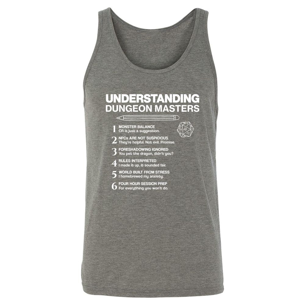 Understanding Dungeon Masters Unisex Jersey Tank - Grey Triblend - 8