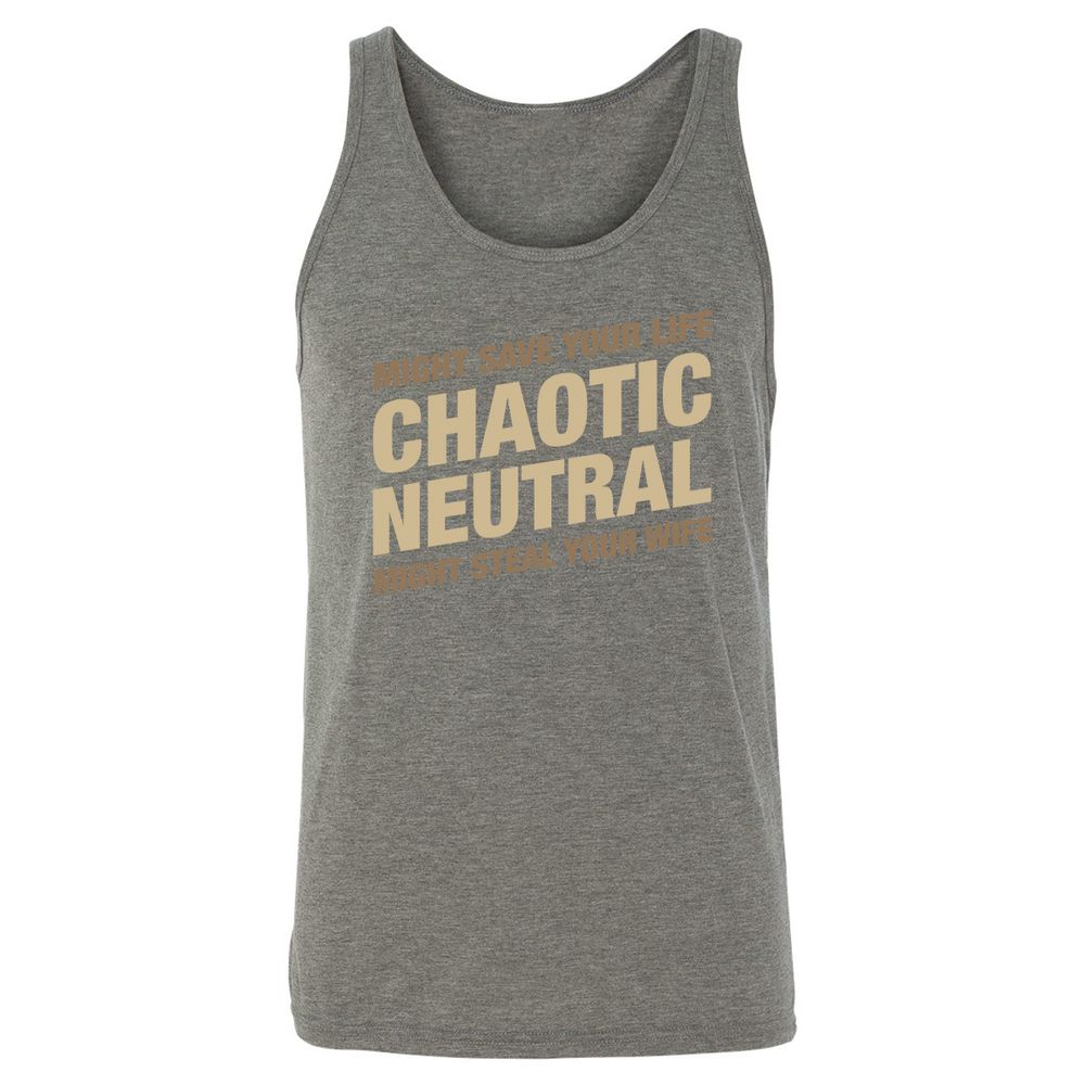 Might Save Your Life Might Steal Your Wife Unisex Jersey Tank - Grey Triblend - 8