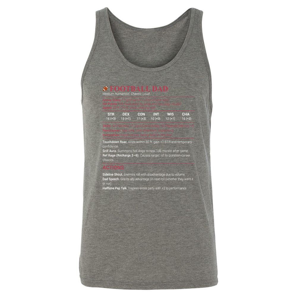 Football Dad Unisex Jersey Tank - Grey Triblend - 8