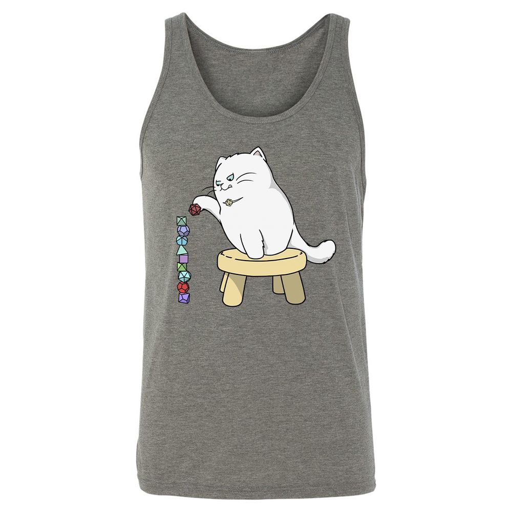 Cat Stacking Dice Unisex Jersey Tank - Grey Triblend - 8