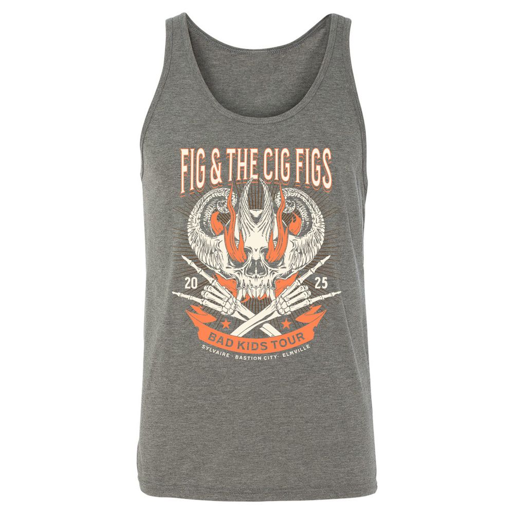 Fig and the Cig Figs, Dimension 20 Unisex Jersey Tank - Grey Triblend - 8