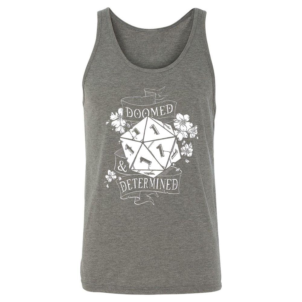 Doomed Determined Unisex Jersey Tank - Grey Triblend - 8