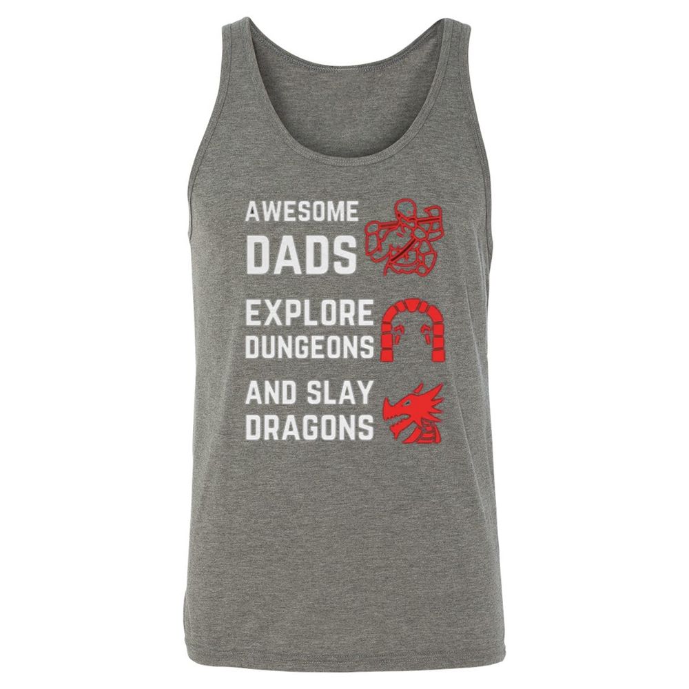 Awesome Dad Fathers Day Unisex Jersey Tank - Grey Triblend - 8