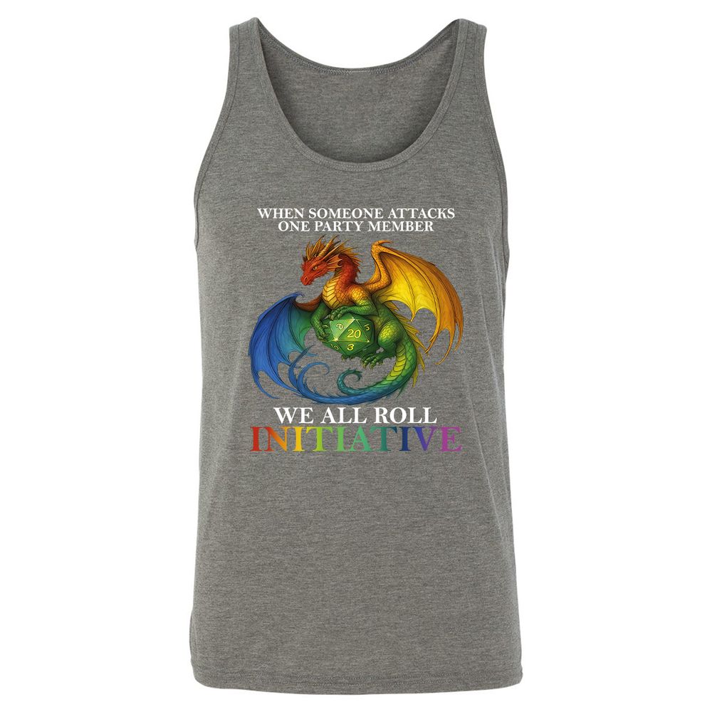 Dragon Roll For Initiative Unisex Jersey Tank - Grey Triblend - 8