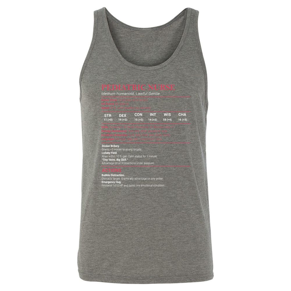 Pediatric Nurse Unisex Jersey Tank - Grey Triblend - 8
