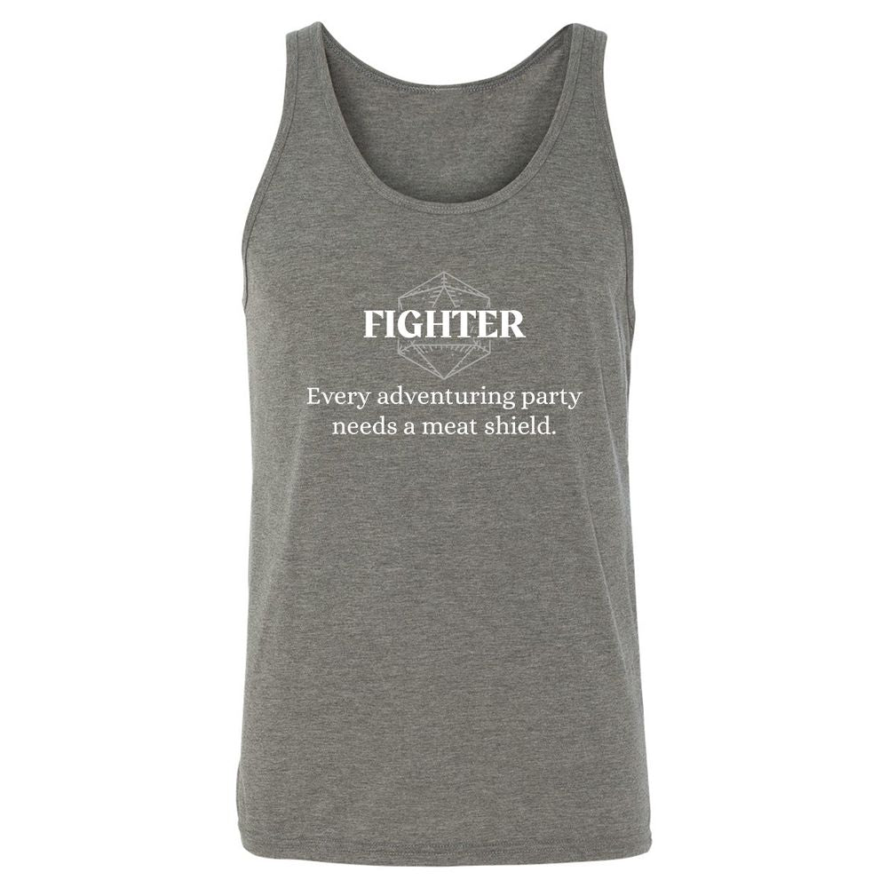 Fighter – Every Party Needs A Meat Shield Unisex Jersey Tank - Grey Triblend - 8