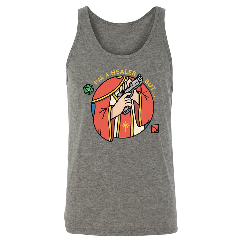 I'm A Healer But Unisex Jersey Tank - Grey Triblend - 8