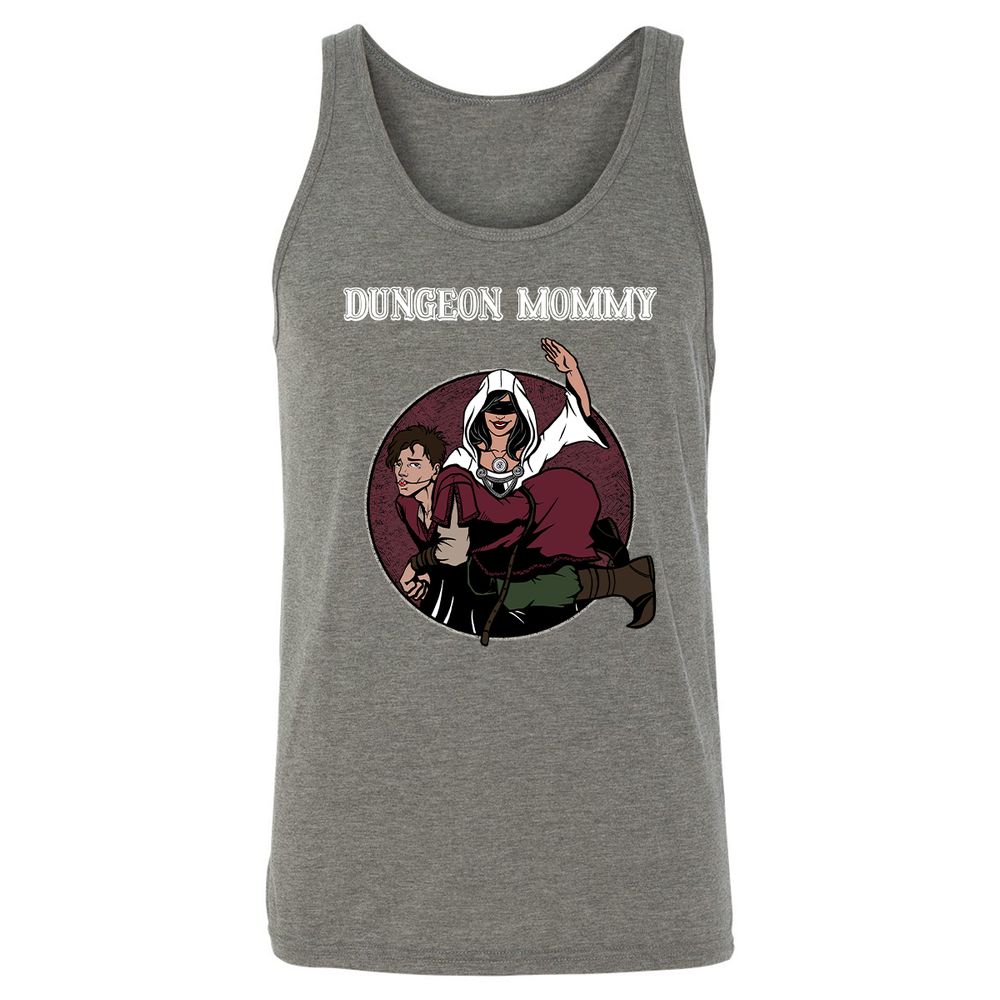 Dominant Dungeon Mommy Unisex Jersey Tank - Grey Triblend - 8