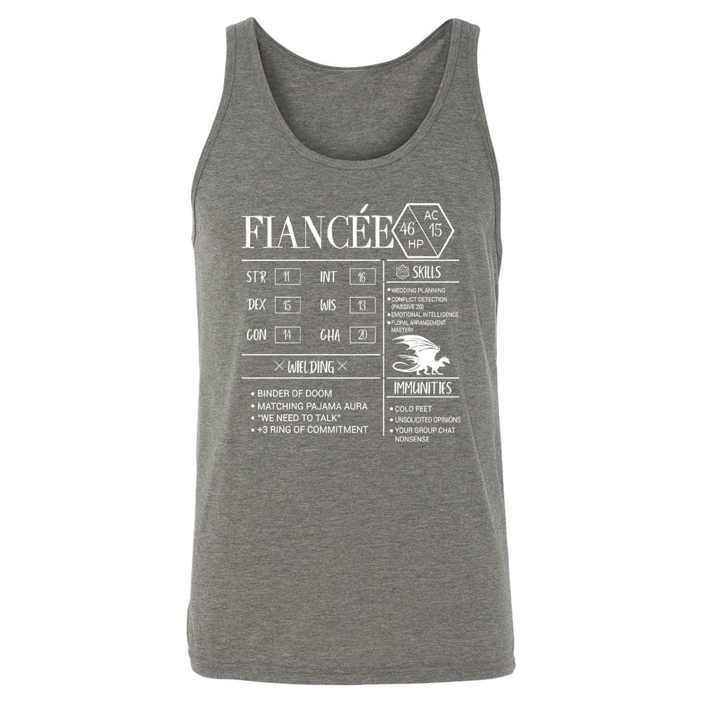 Fiancee Stats Unisex Jersey Tank - Grey Triblend - 8