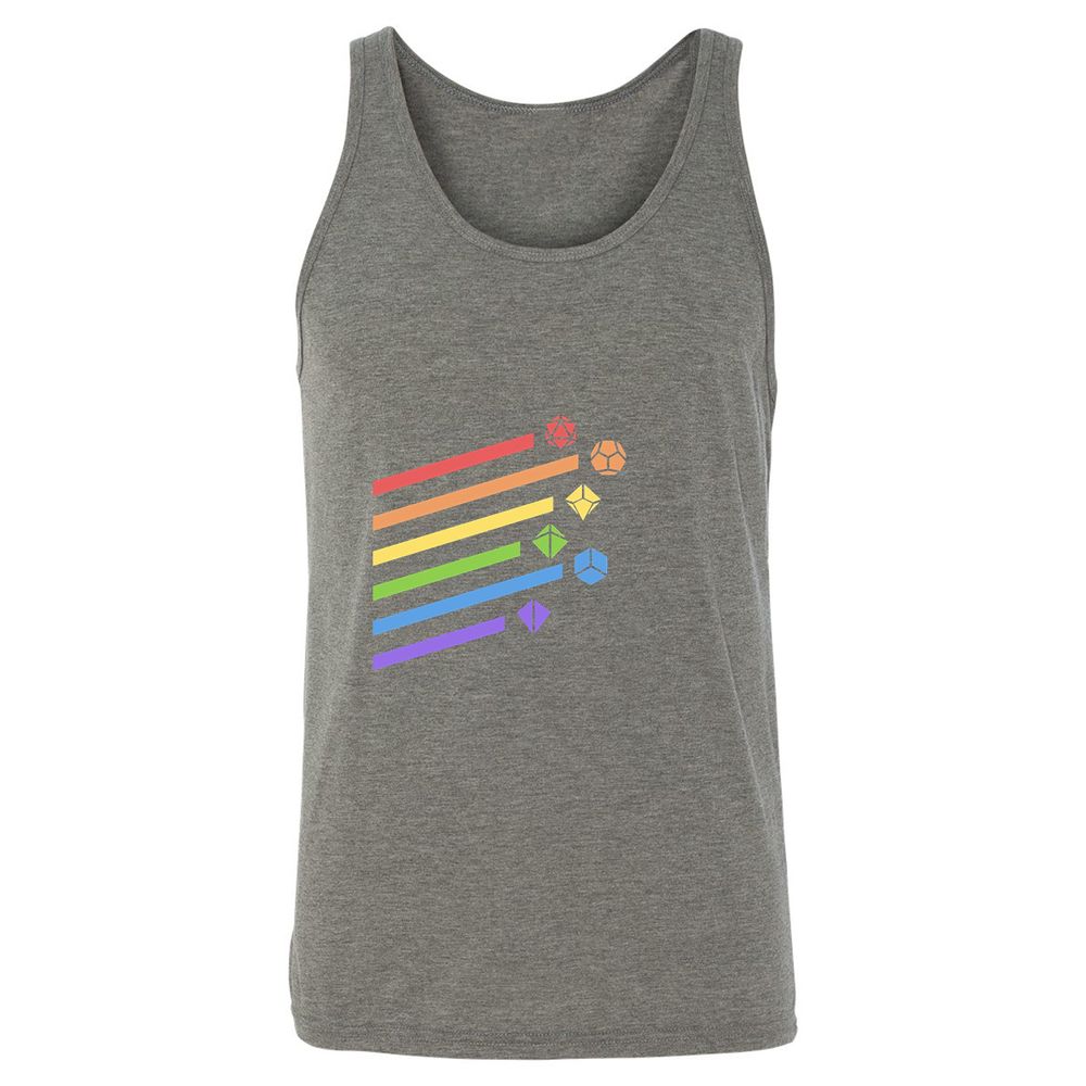 Rainbow Dice Set Unisex Jersey Tank - Grey Triblend - 8