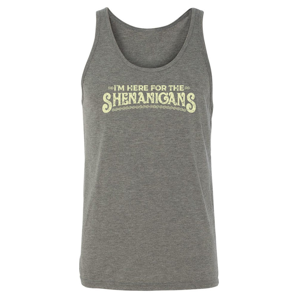 Here For The Shenanigans Unisex Jersey Tank - Grey Triblend - 8