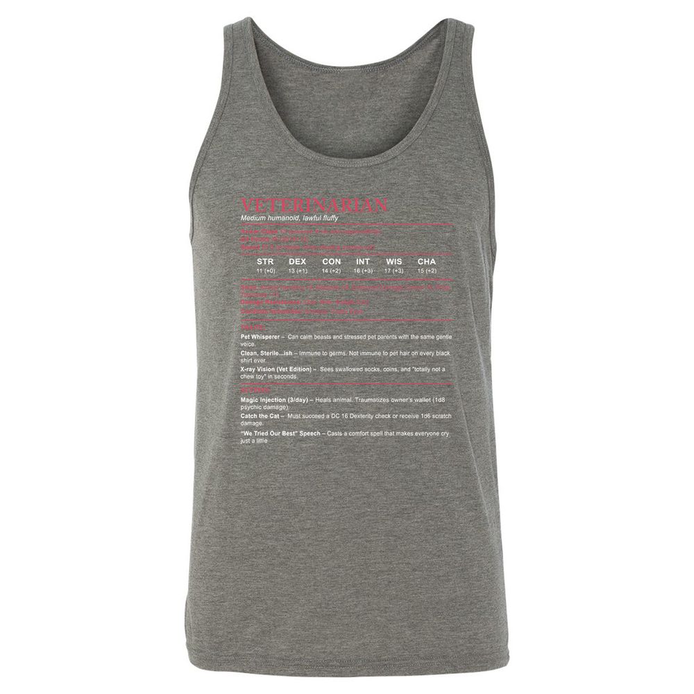 Veterinarian Stats Unisex Jersey Tank - Grey Triblend - 8