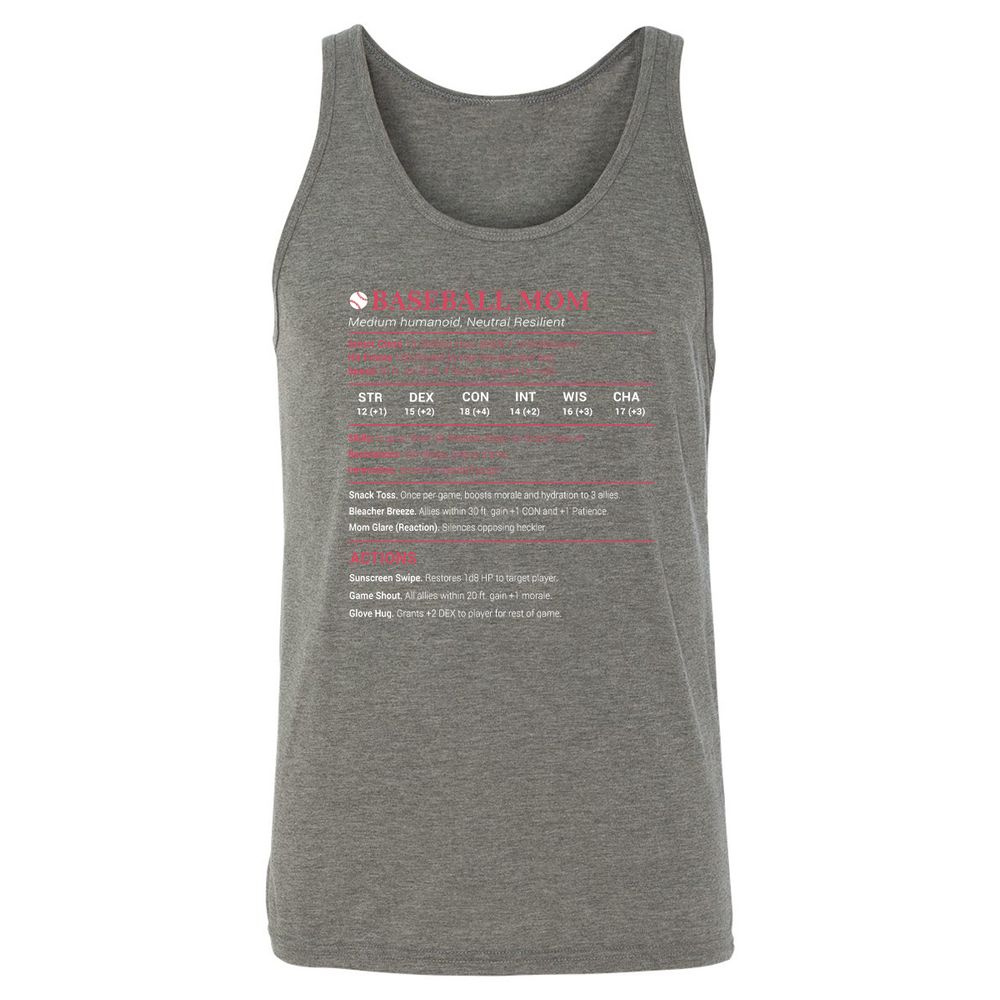 Baseball Mom Unisex Jersey Tank - Grey Triblend - 8