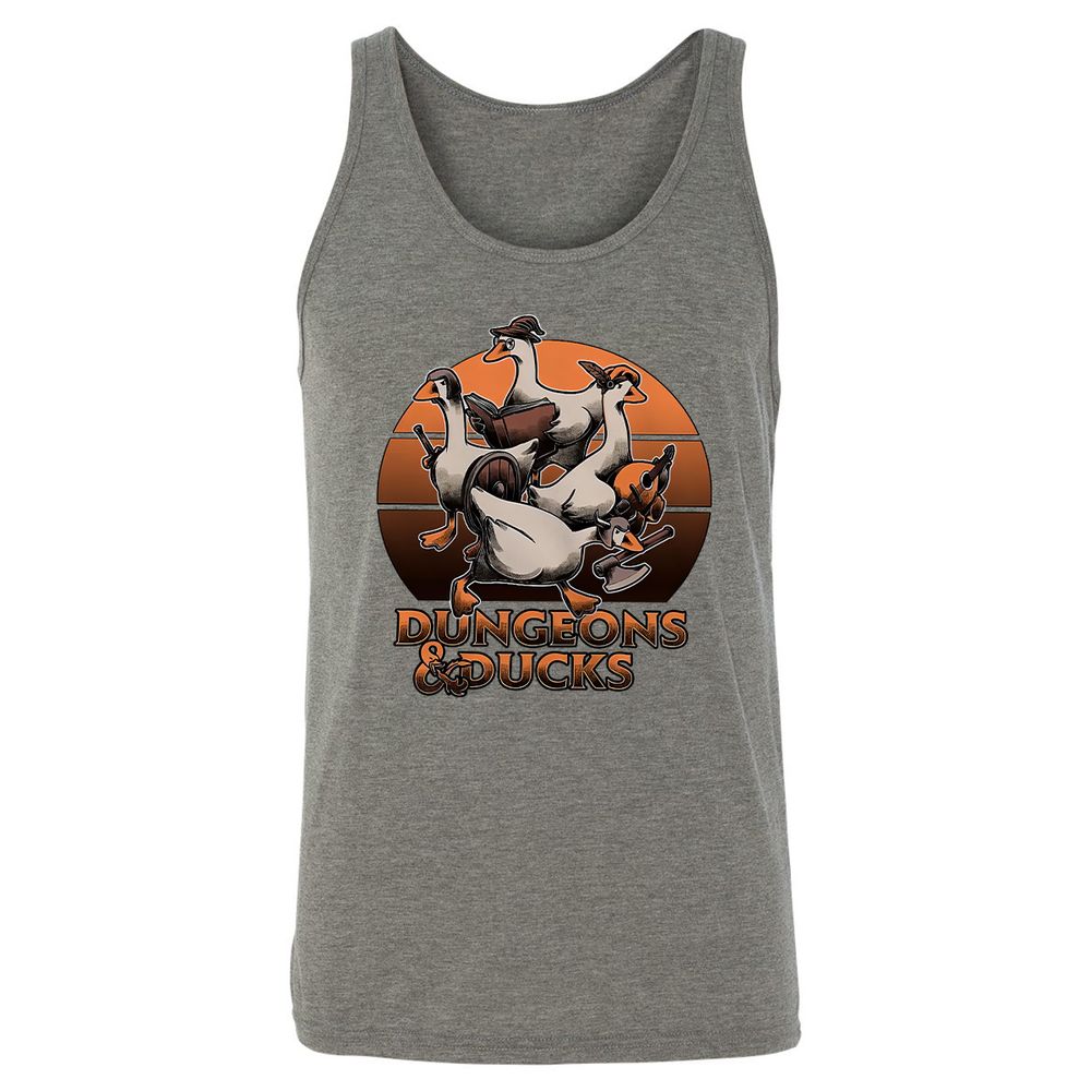 Dungeons And Ducks Unisex Jersey Tank - Grey Triblend - 8