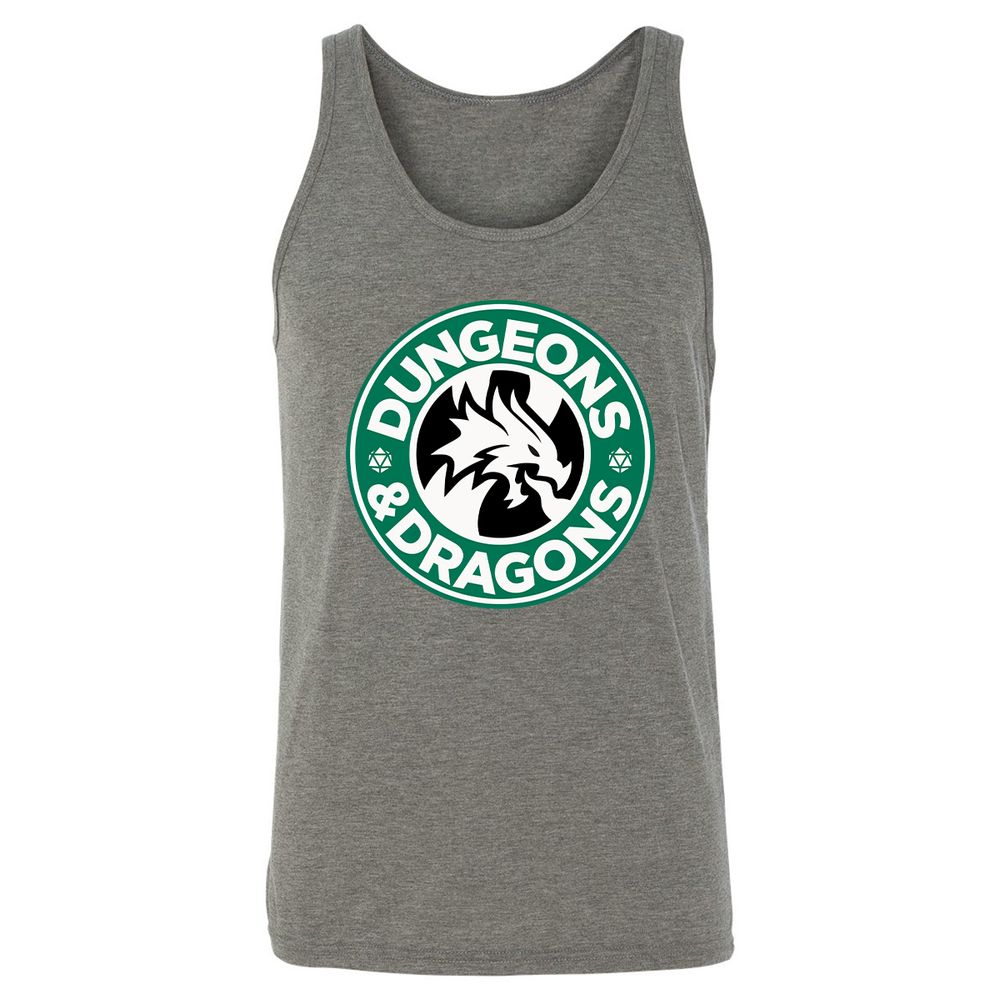 D&D Coffee Unisex Jersey Tank - Grey Triblend - 8