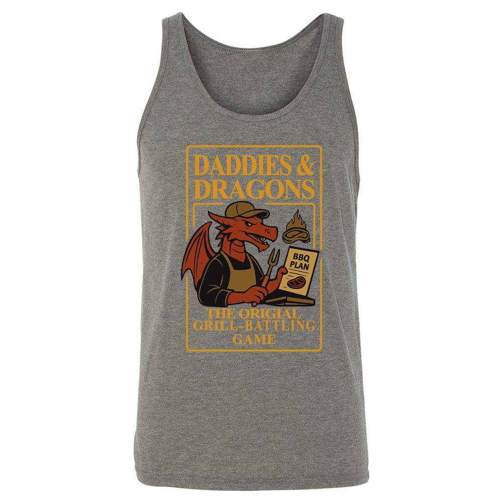 Daddies & Dragons Unisex Jersey Tank - Grey Triblend - 8