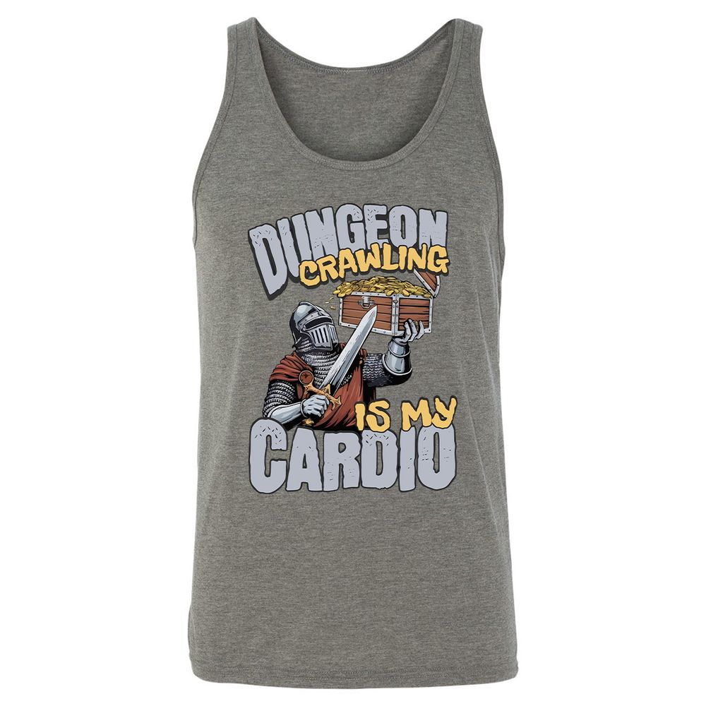 Dungeon Crawling Is My Cardio Unisex Jersey Tank - Grey Triblend - 8