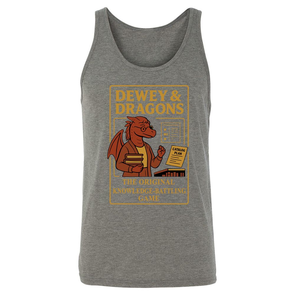 Dewey & Dragons Unisex Jersey Tank - Grey Triblend - 8