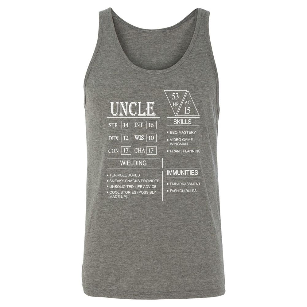 Uncle Stats Unisex Jersey Tank - Grey Triblend - 8
