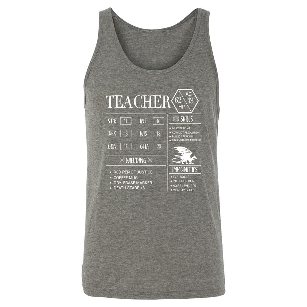 Teacher New Unisex Jersey Tank - Grey Triblend - 8