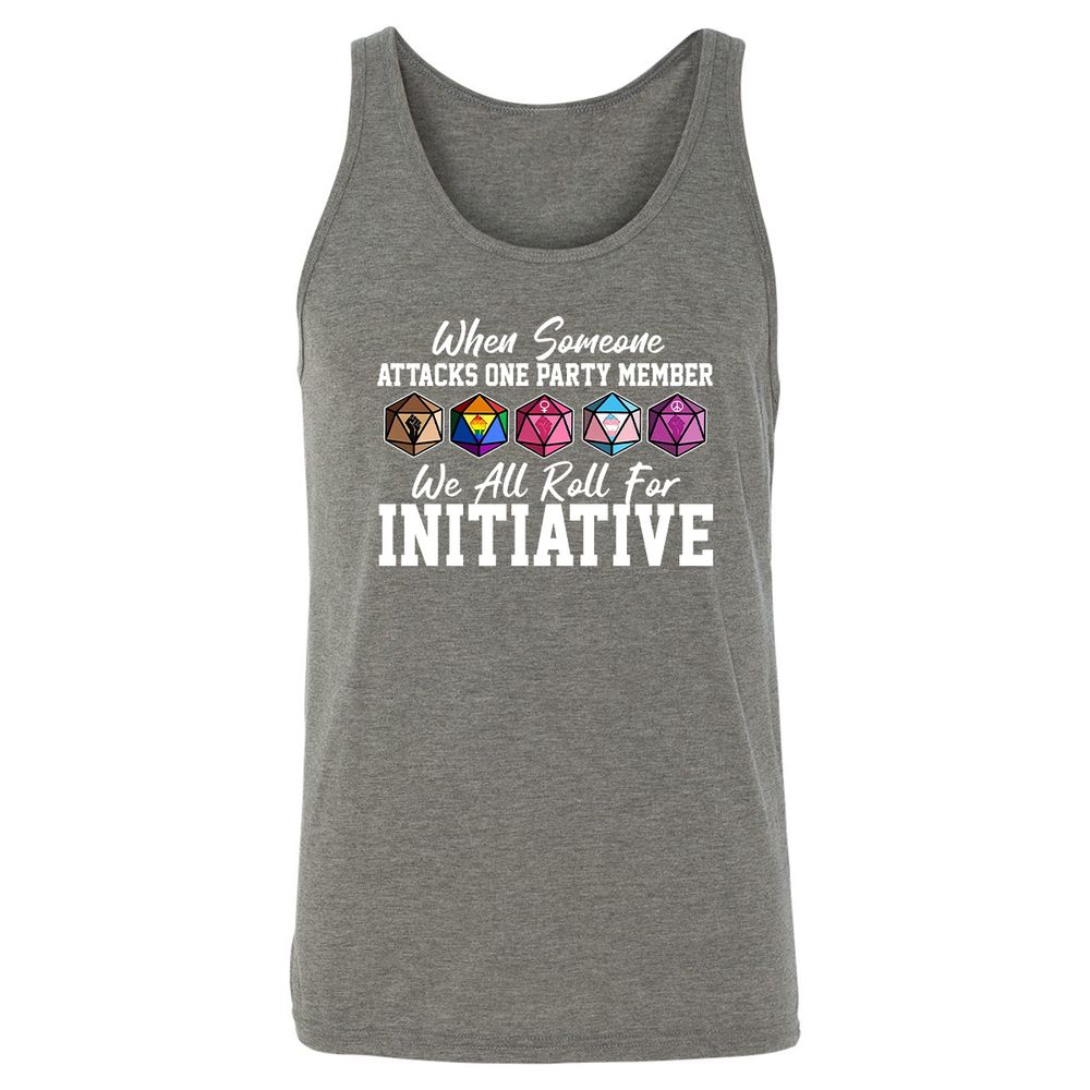 LGBT Roll For Initiative Unisex Jersey Tank - Grey Triblend - 8