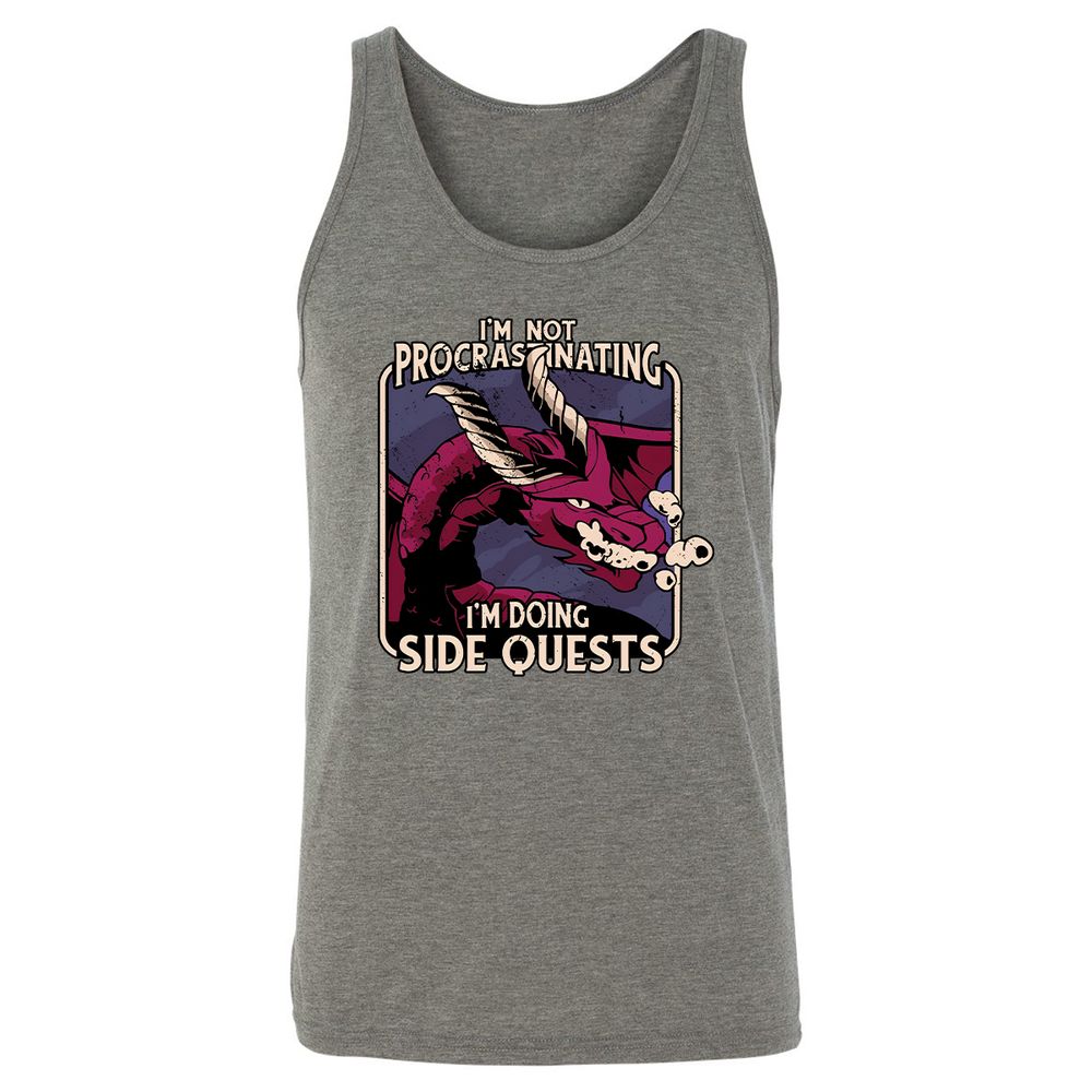Doing Side Quests Unisex Jersey Tank - Grey Triblend - 8