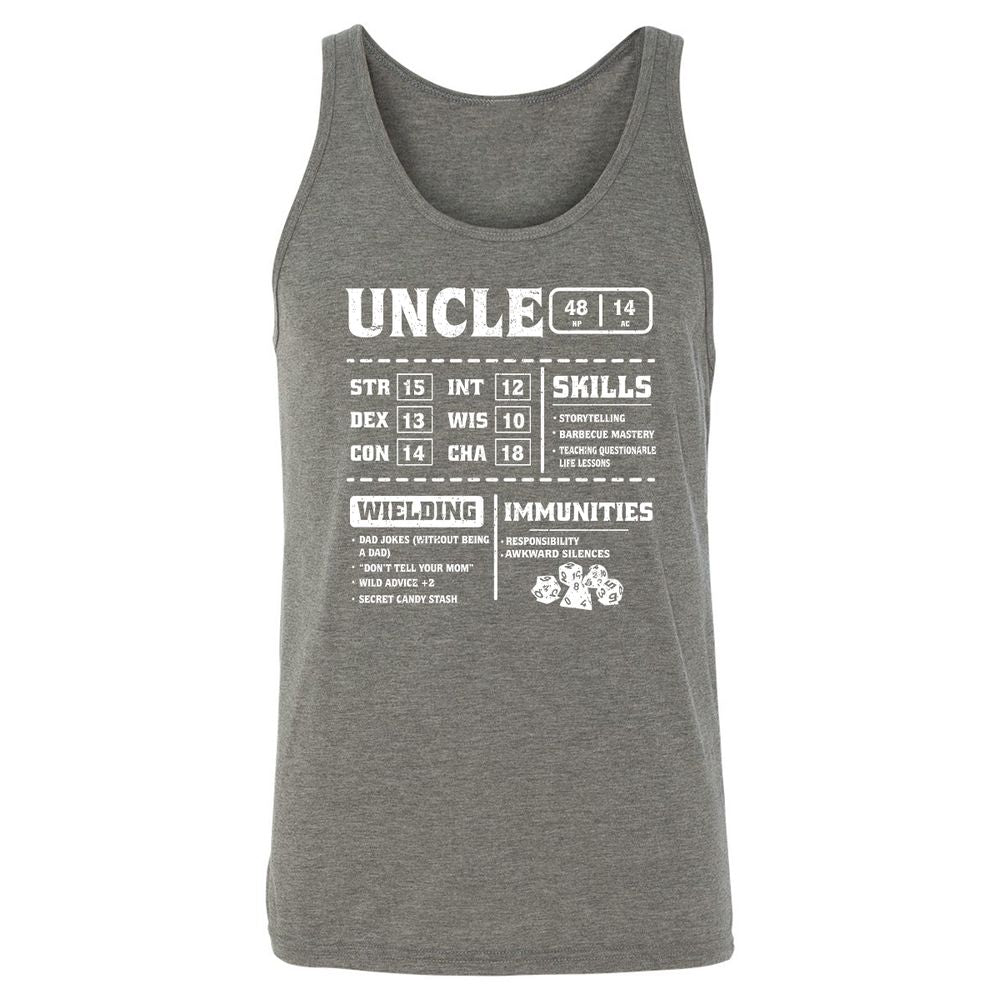 Uncle Stats Unisex Jersey Tank - Grey Triblend - 8
