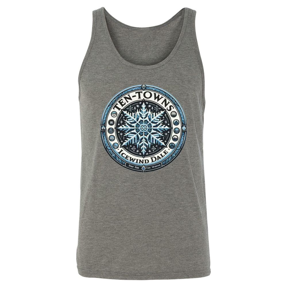 Ten-Towns Icewind Dale Unisex Jersey Tank - Grey Triblend - 8