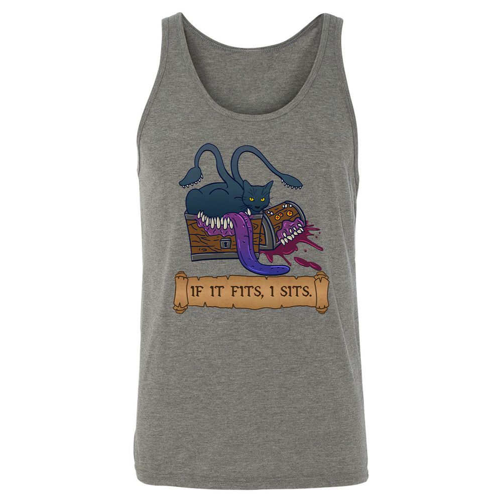 If It Fits I Sits Unisex Jersey Tank - Grey Triblend - 8